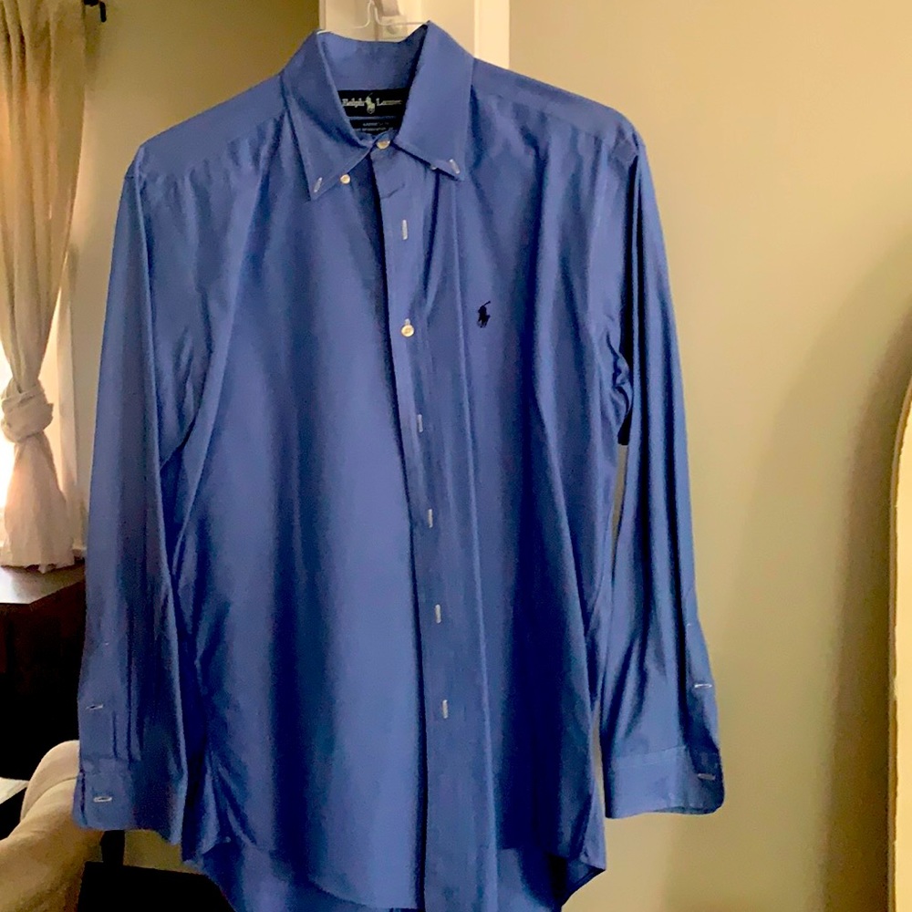 Men’s polo dress shirt.